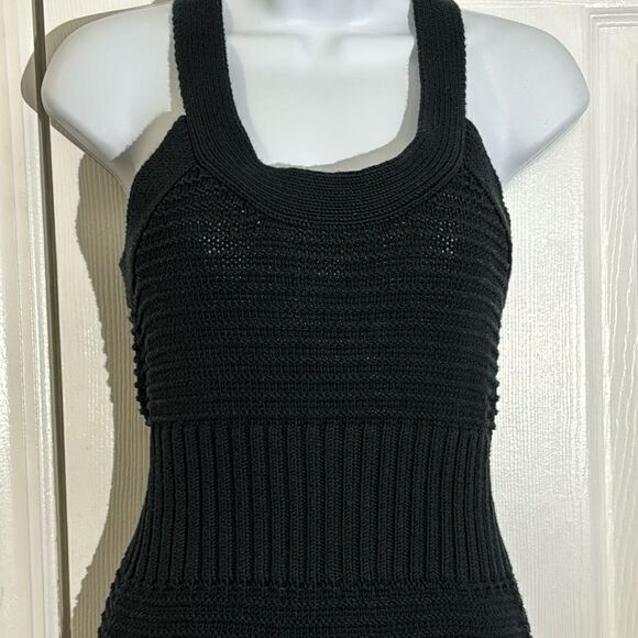 Club Monaco Women's Mixed Stitch Pointelle sleeveless fitted knit dress size SP - Picture 2 of 14